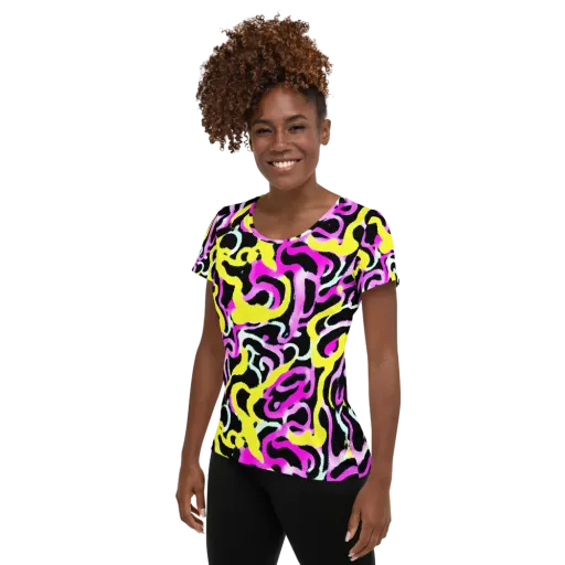 Laser Loops on a Women's Athletic T-Shirt