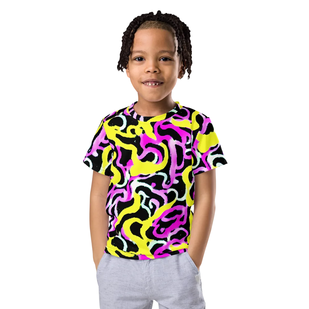 Laser Loops on Kids Crew Neck T-Shirt — Front