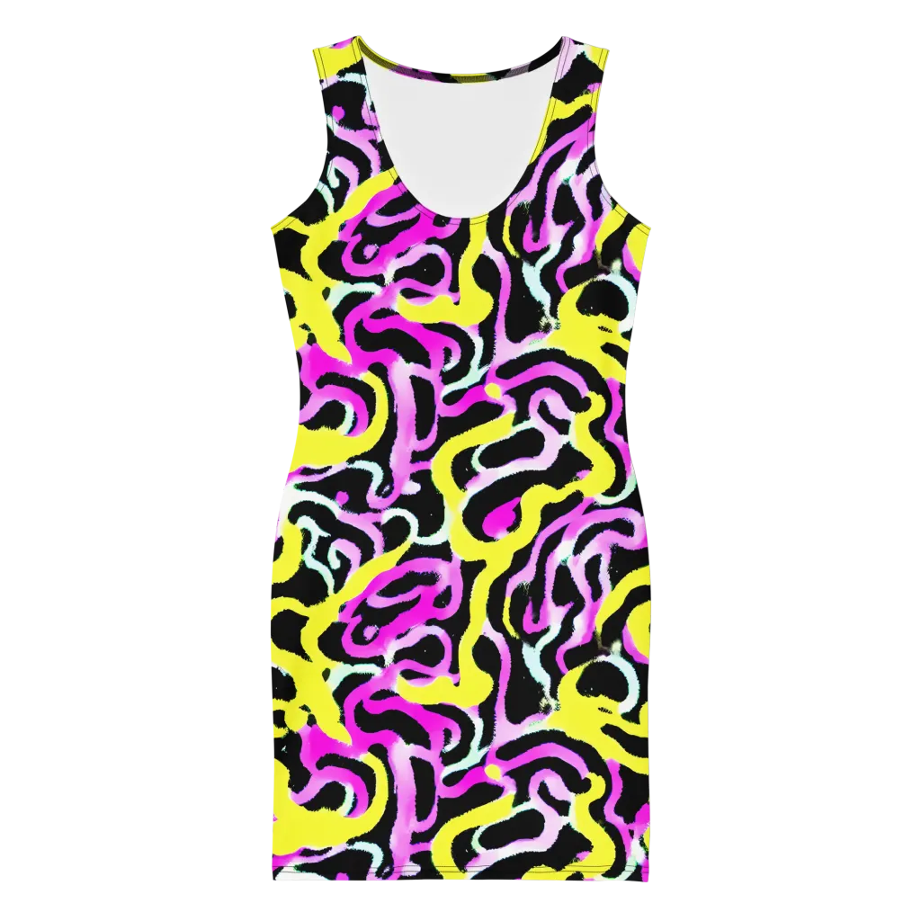 Laser Loops on Bodycon Dress — Front