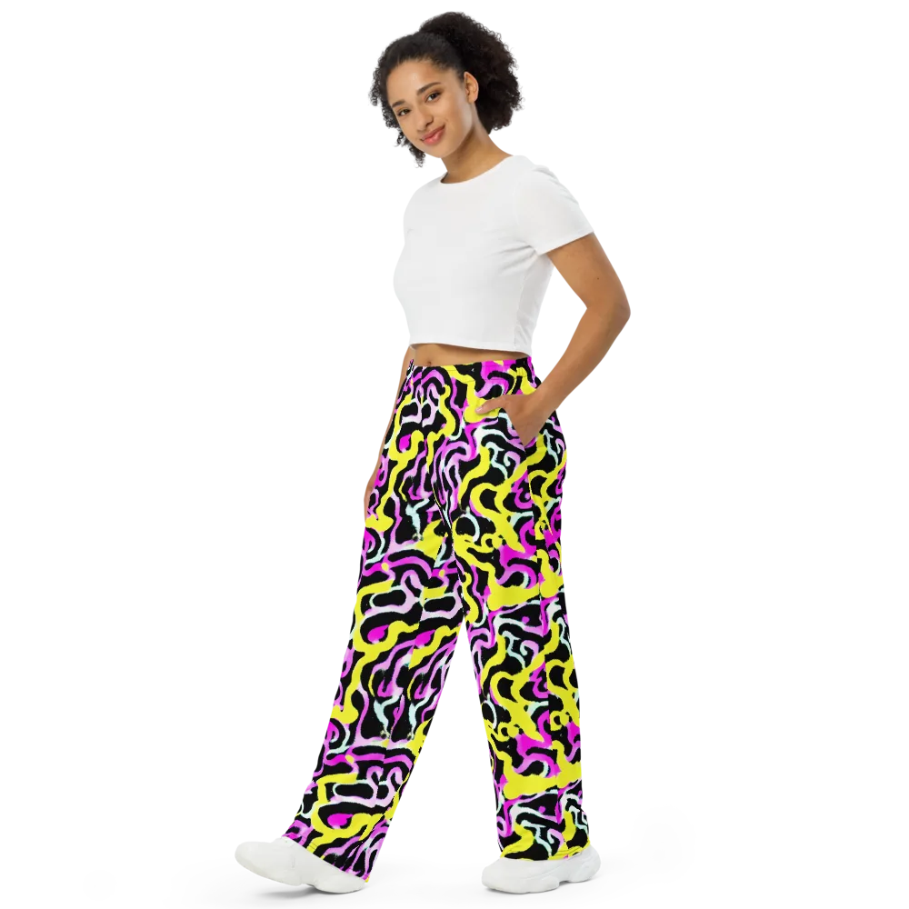 Laser Loops on Wide-Leg Pants — Left Front