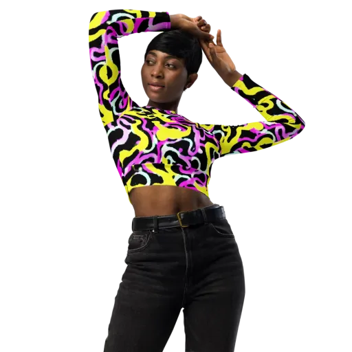 Laser Loops on a Long Sleeve Crop Top