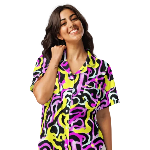 Laser Loops on a Women's Short Sleeve Pajama Top