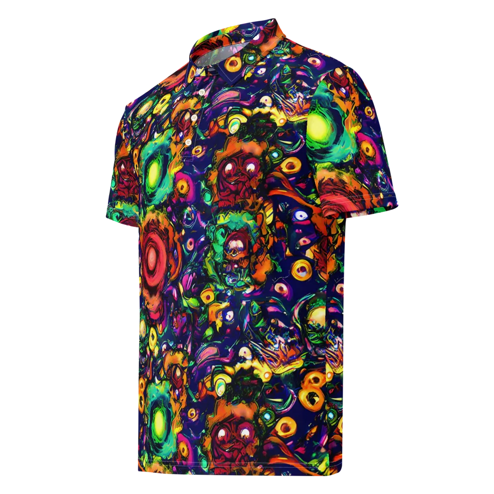 Neon Surreal on Men's Slim Fit Polo Shirt — Left Front