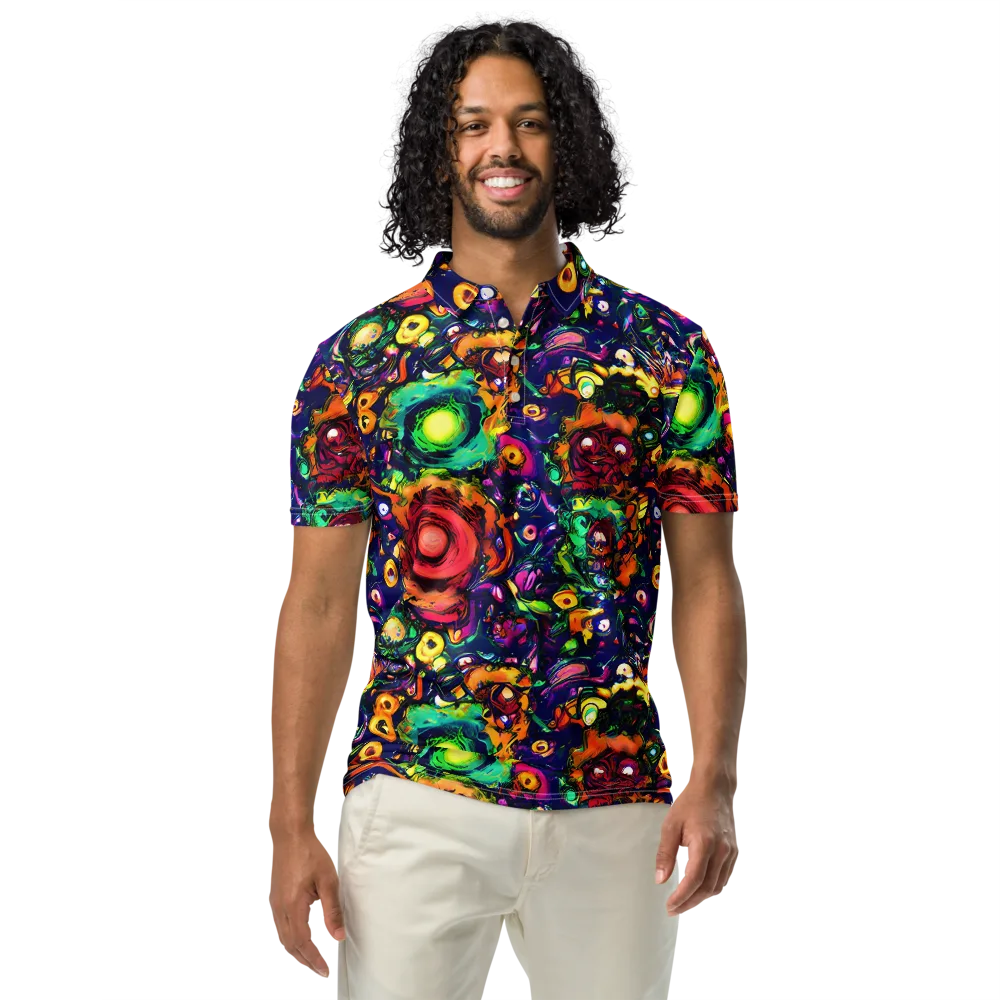 Neon Surreal on Men's Slim Fit Polo Shirt — Front