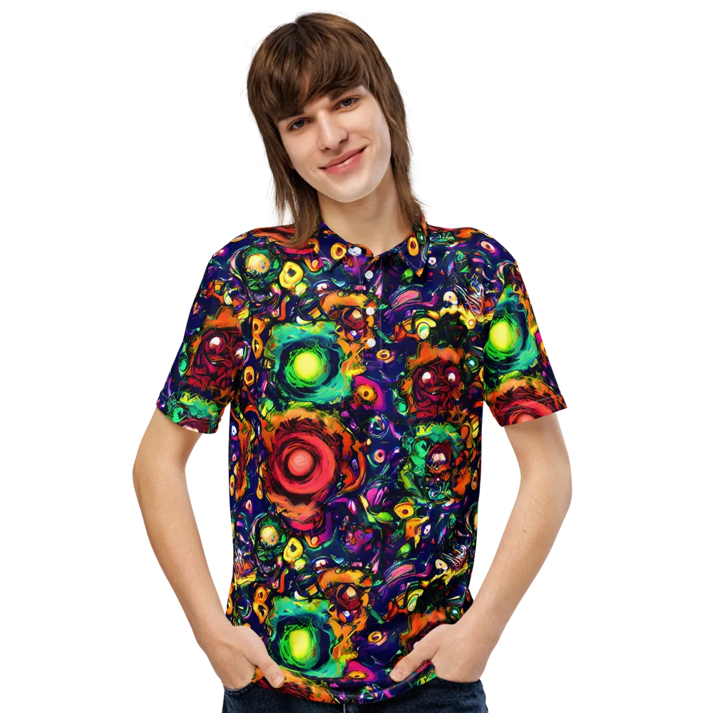 Neon Surreal on Men's Slim Fit Polo Shirt — Front