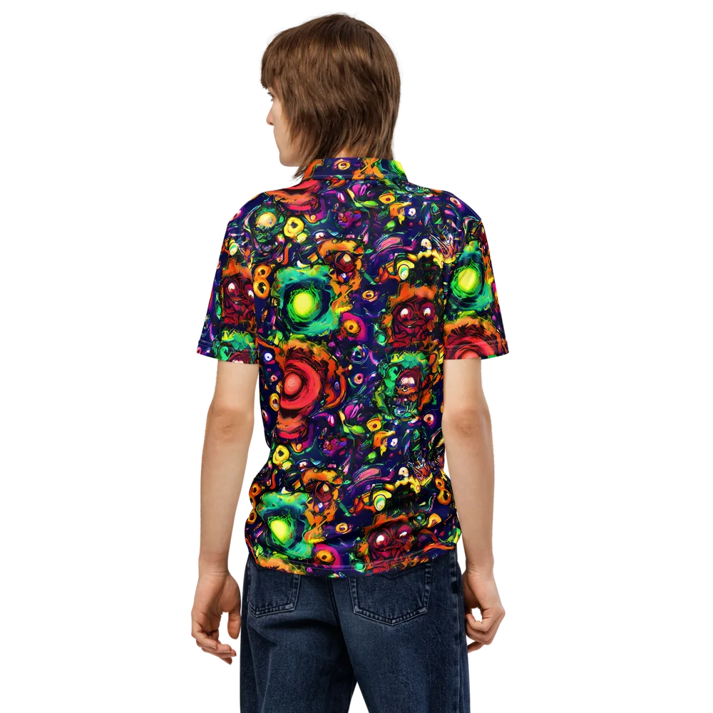 Neon Surreal on Men's Slim Fit Polo Shirt — Back