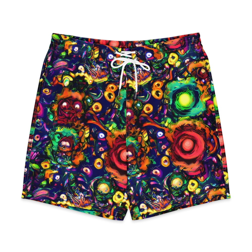 Neon Surreal on Men's Board Shorts — Front