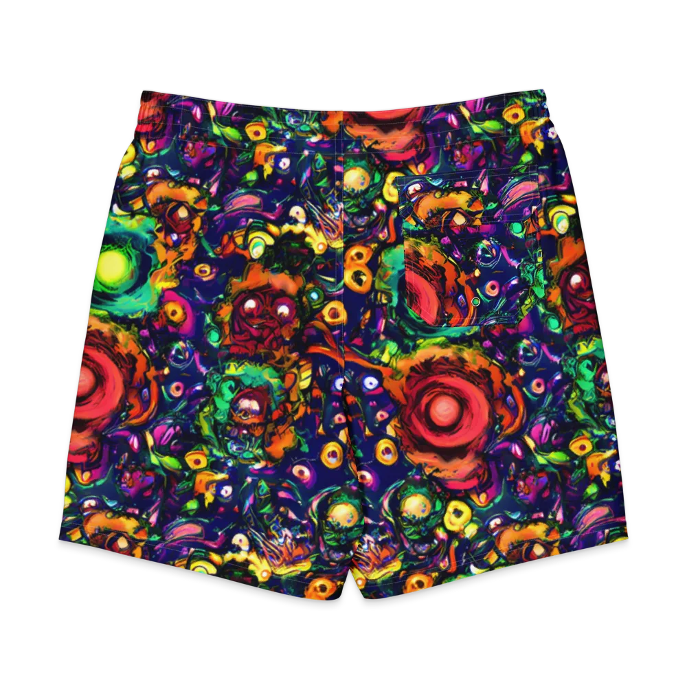 Neon Surreal on Men's Board Shorts — Back
