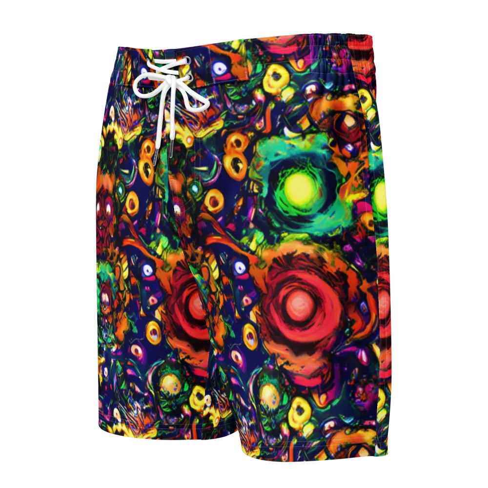 Neon Surreal on Men's Board Shorts — Front