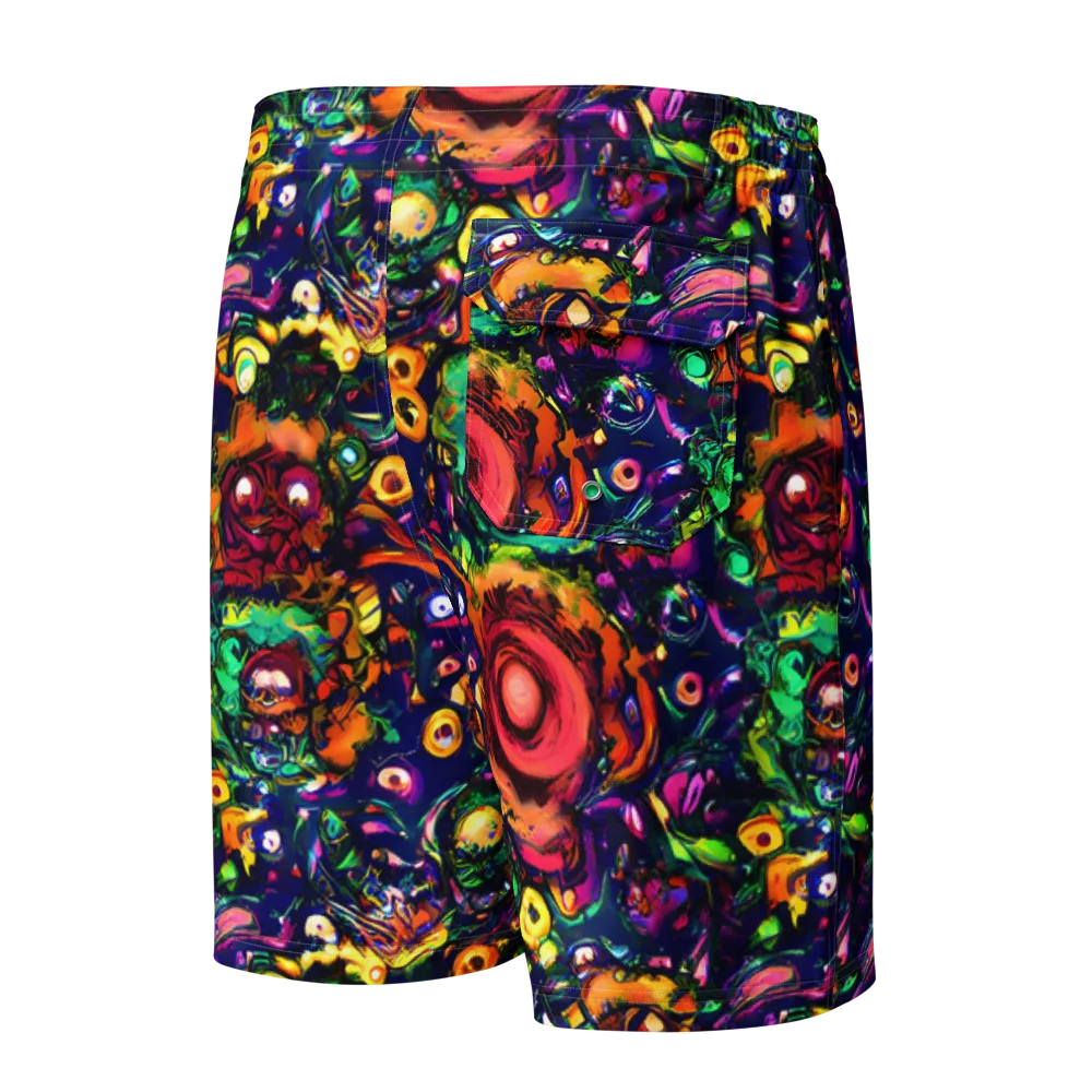 Neon Surreal on Men's Board Shorts — Back