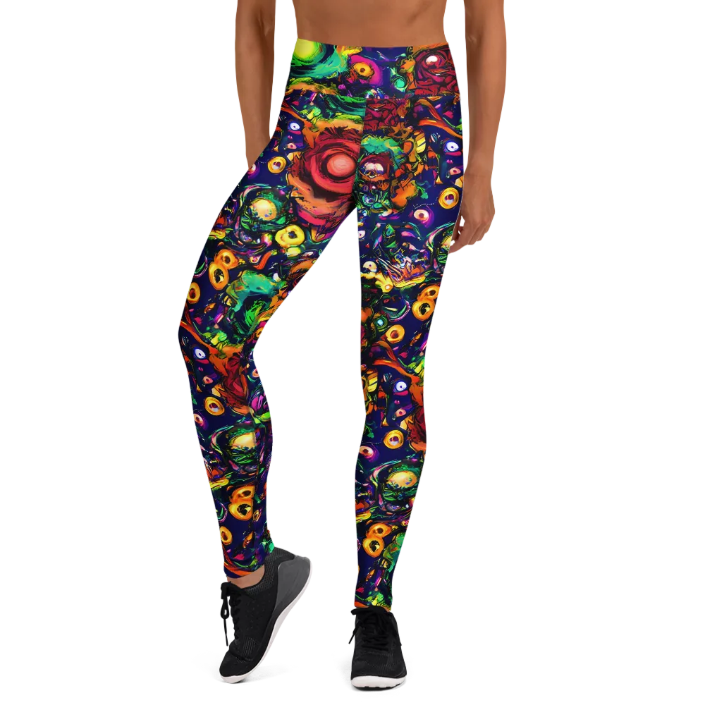 Neon Surreal on Yoga Leggings — Front