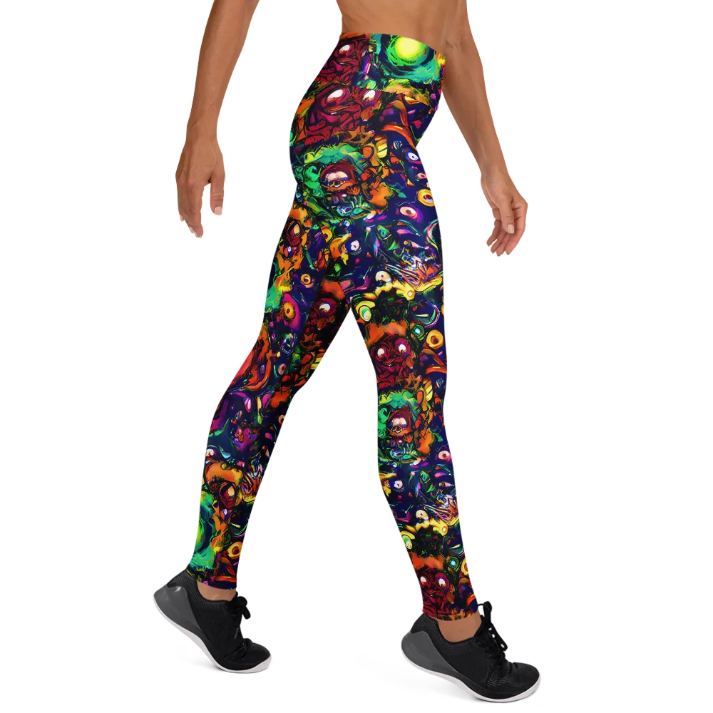 Neon Surreal on Yoga Leggings — Right
