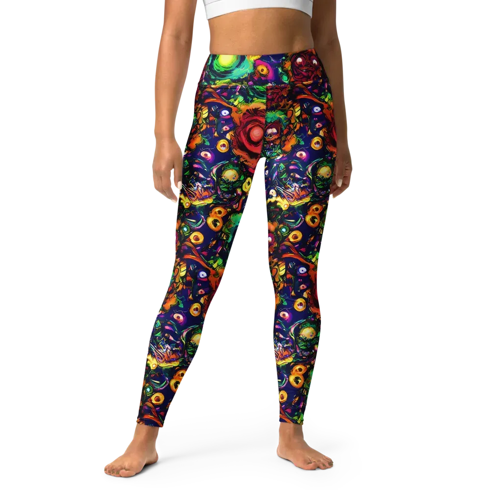 Neon Surreal on Yoga Leggings — Front