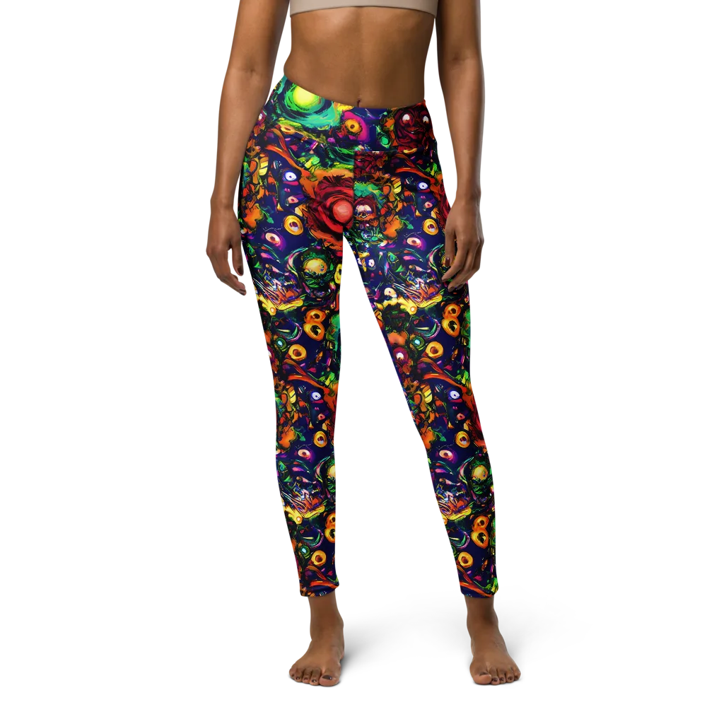 Neon Surreal on Yoga Leggings — Front