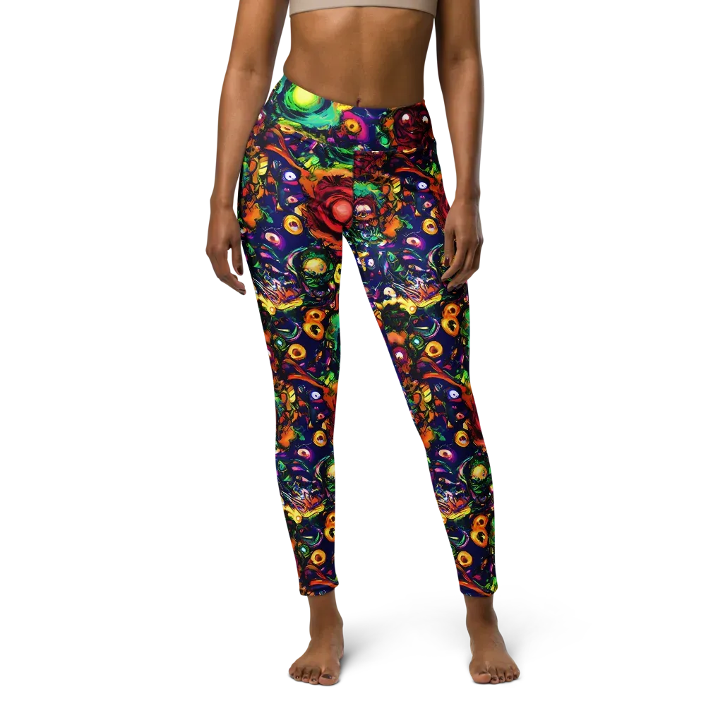 Neon Surreal on Yoga Leggings — Front