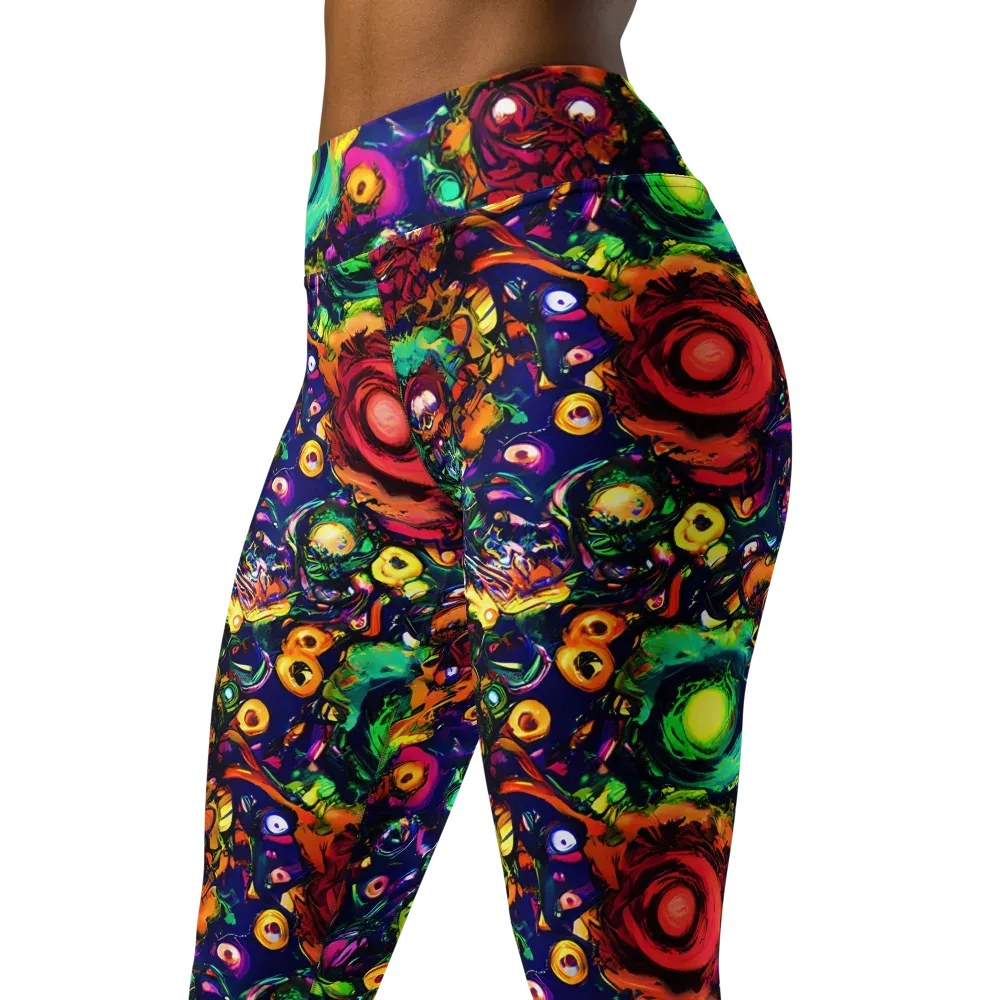 Neon Surreal on Yoga Leggings — Left Front