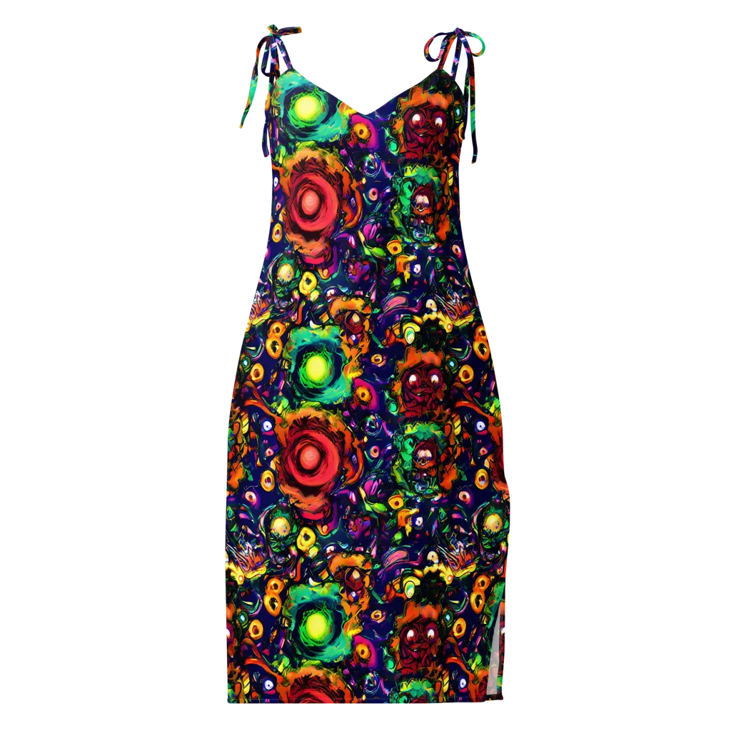 Neon Surreal on Slip Dress — Front
