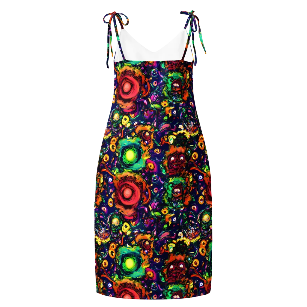 Neon Surreal on Slip Dress — Back