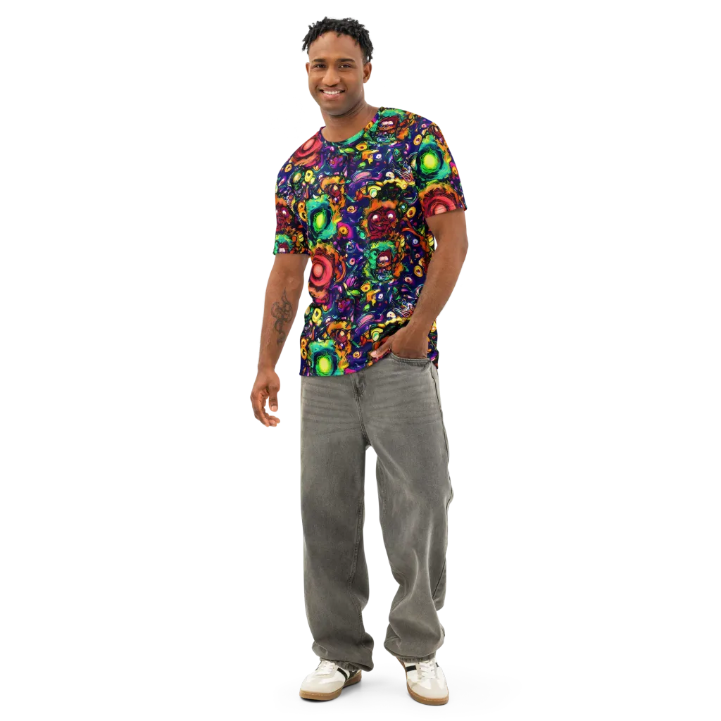 Neon Surreal on Men's Cotton Crew Neck T-Shirt — Front