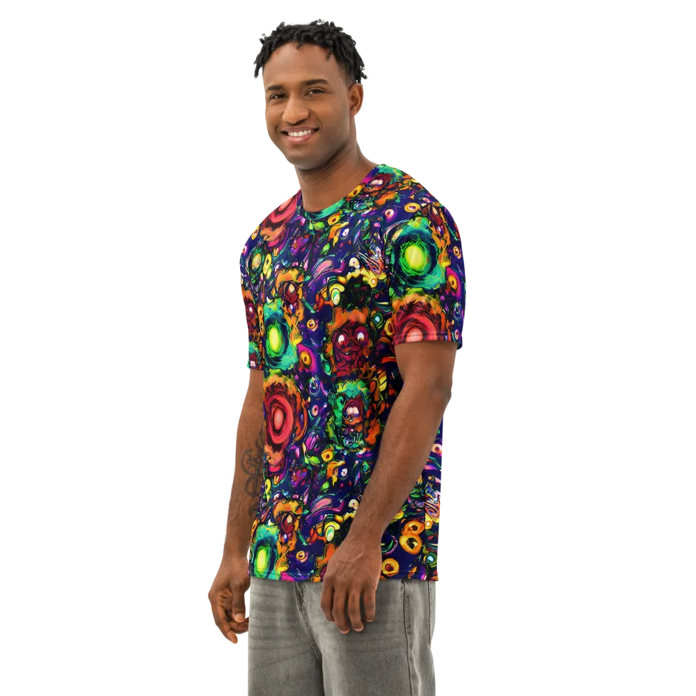 Neon Surreal on Men's Cotton Crew Neck T-Shirt — Left Front