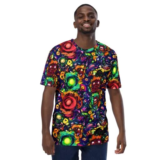 Neon Surreal on a Men's Crew Neck T-Shirt