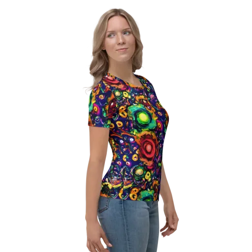 Neon Surreal on a Women's Crew Neck T-Shirt