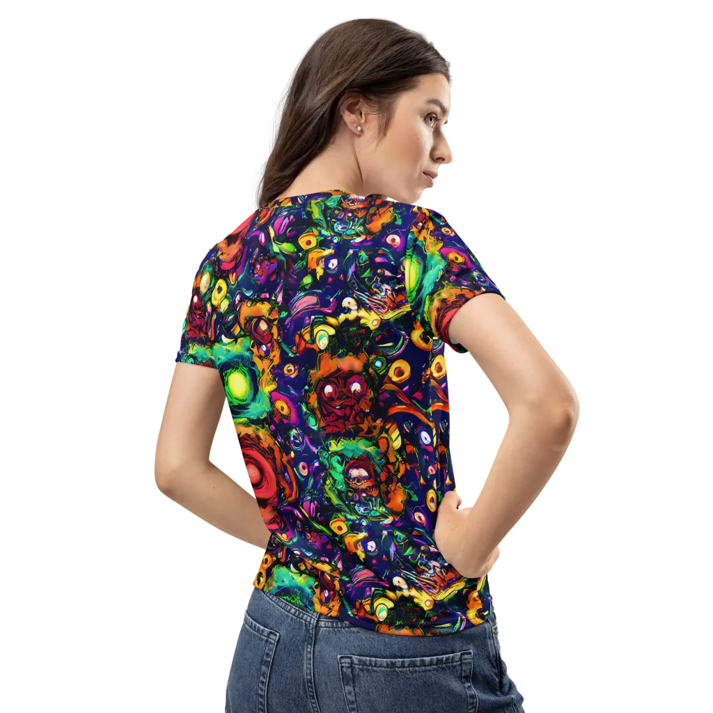 Neon Surreal on Women's Crew Neck T-Shirt — Back