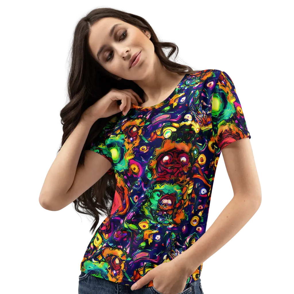 Neon Surreal on Women's Crew Neck T-Shirt — Left Front