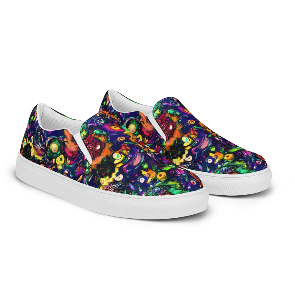Neon Surreal on Men's Slip-On Canvas Shoes — Right Front