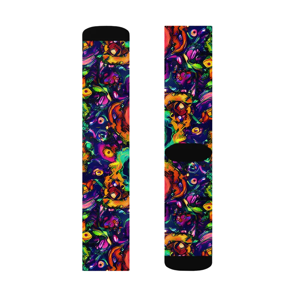 Neon Surreal on Socks — Left Sock