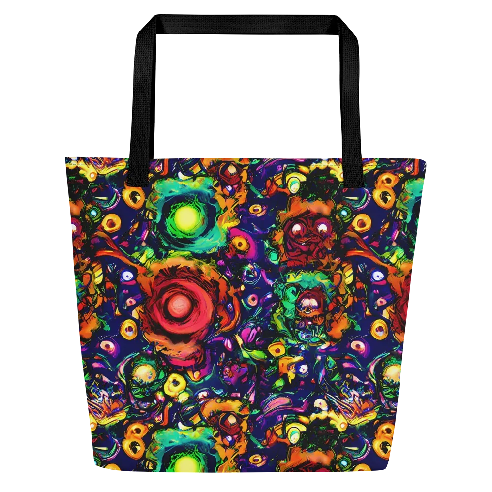 Neon Surreal on Large Tote Bag W/ Pocket — Front