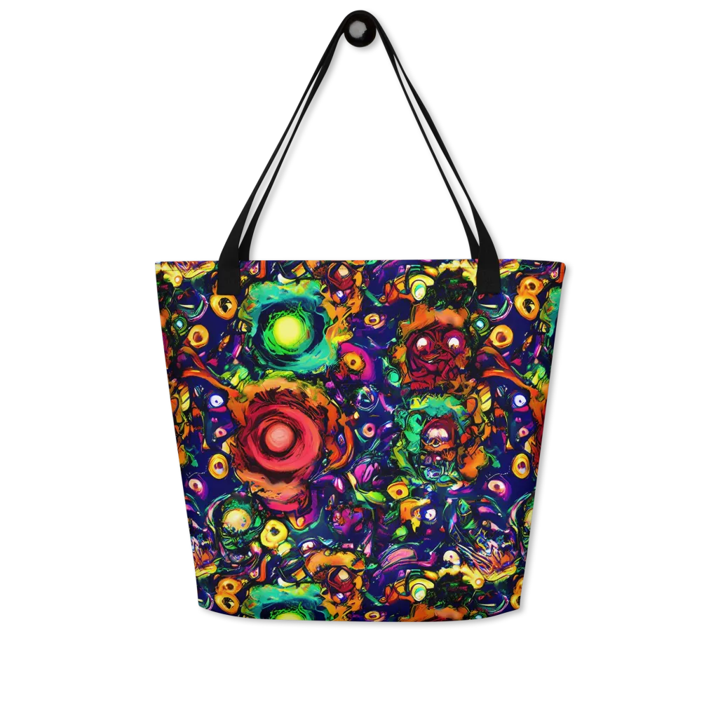 Neon Surreal on Large Tote Bag W/ Pocket — Front