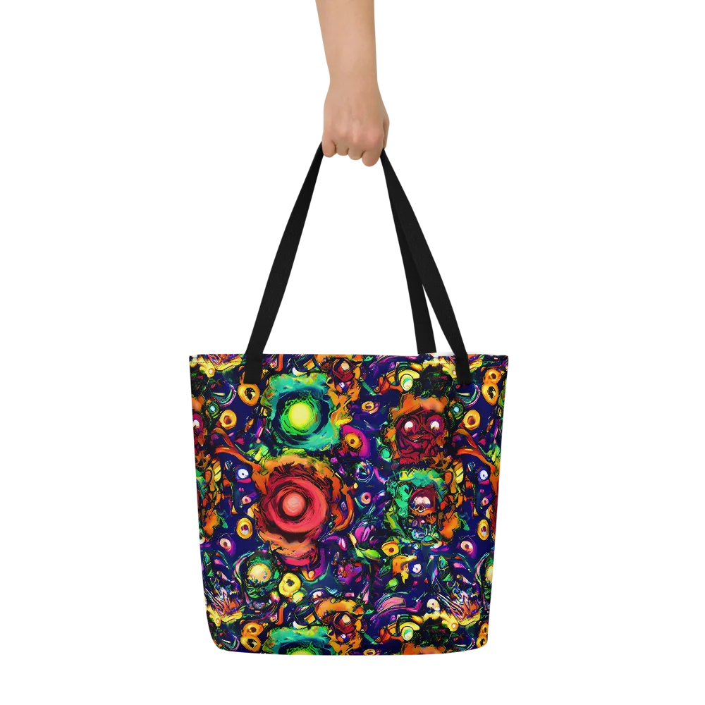 Neon Surreal on Large Tote Bag W/ Pocket — Front