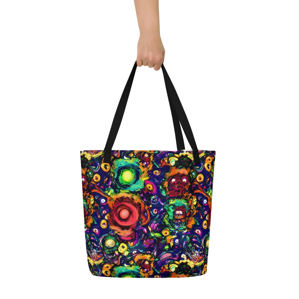 Neon Surreal on Large Tote Bag W/ Pocket — Front