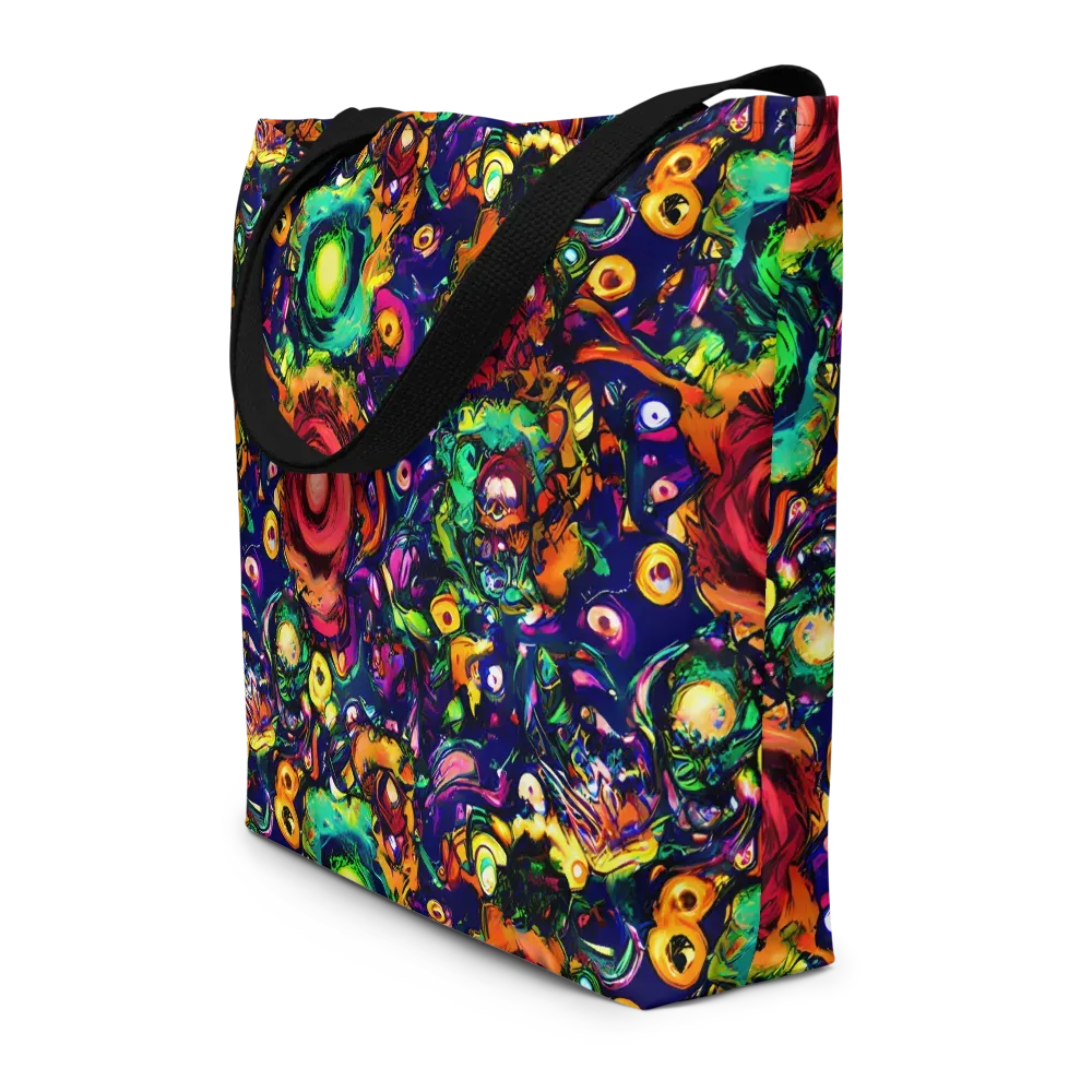 Neon Surreal on Large Tote Bag W/ Pocket — Front