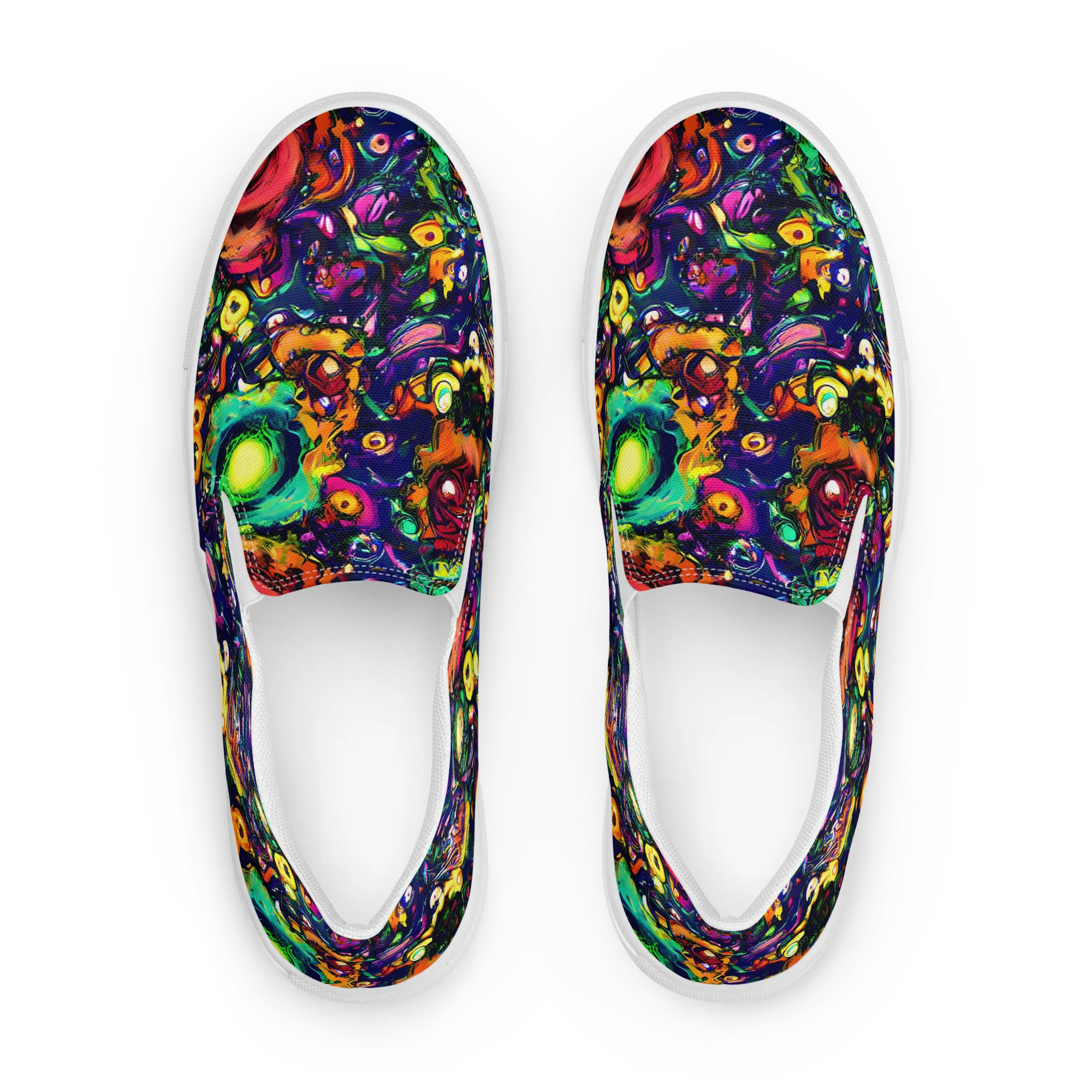 Neon Surreal on Women's Slip-On Canvas Shoes — Front