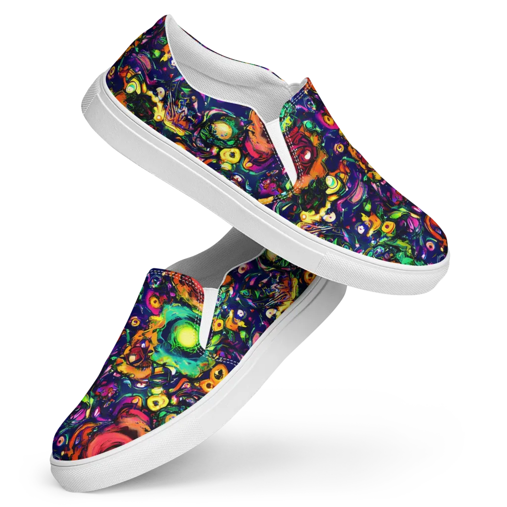 Neon Surreal on Women's Slip-On Canvas Shoes — Front