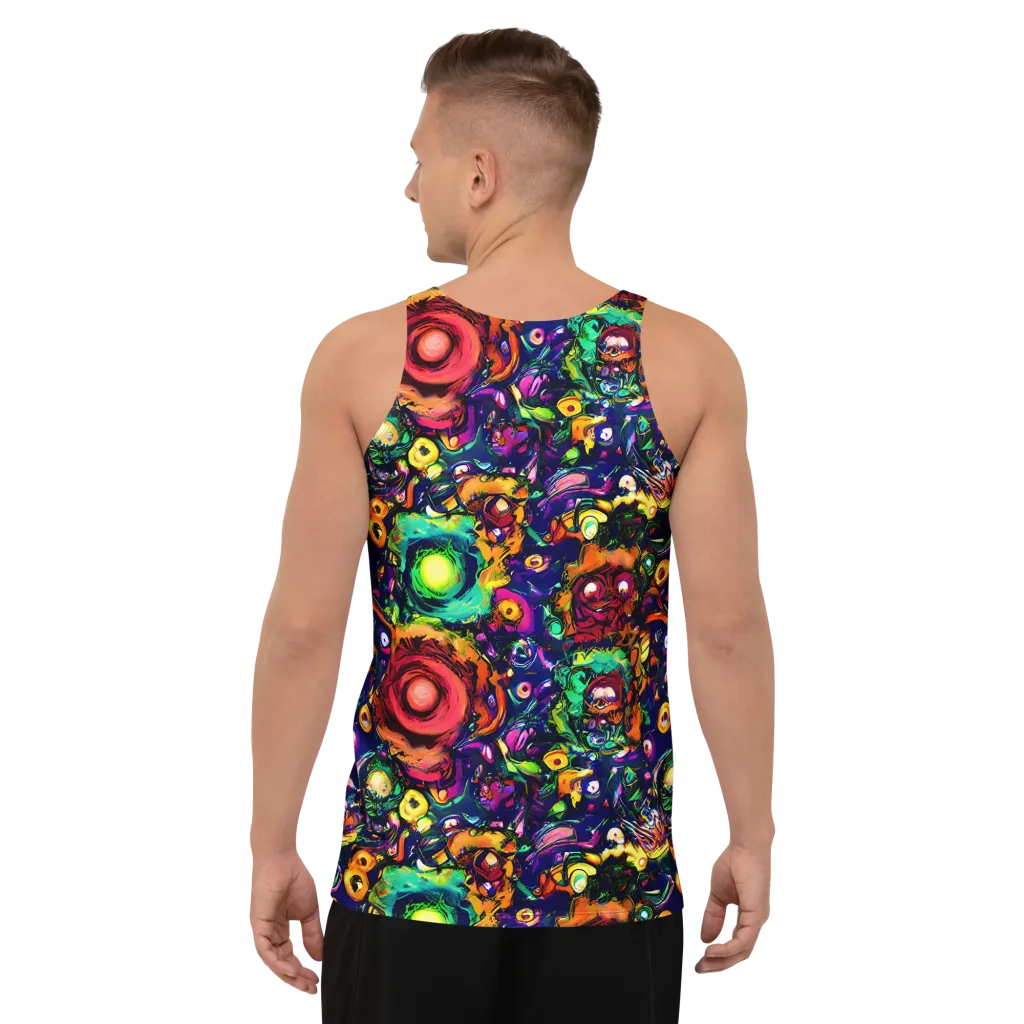 Neon Surreal on Men's Tank Top — Back