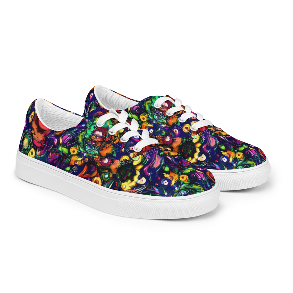 Neon Surreal on Men's Lace-Up Canvas Shoes — Right Front