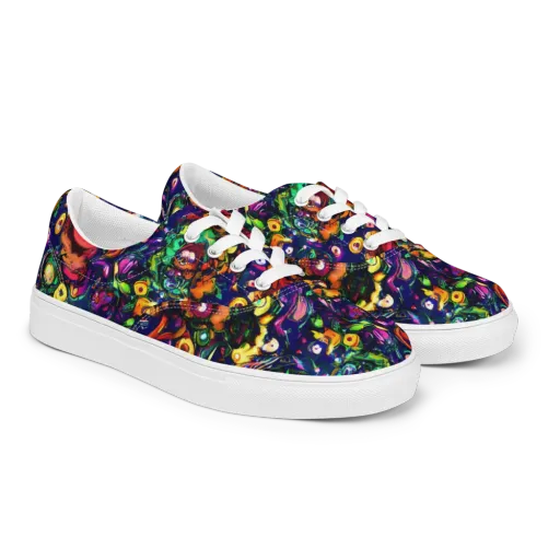 Neon Surreal on a Men's Lace-Up Canvas Shoes