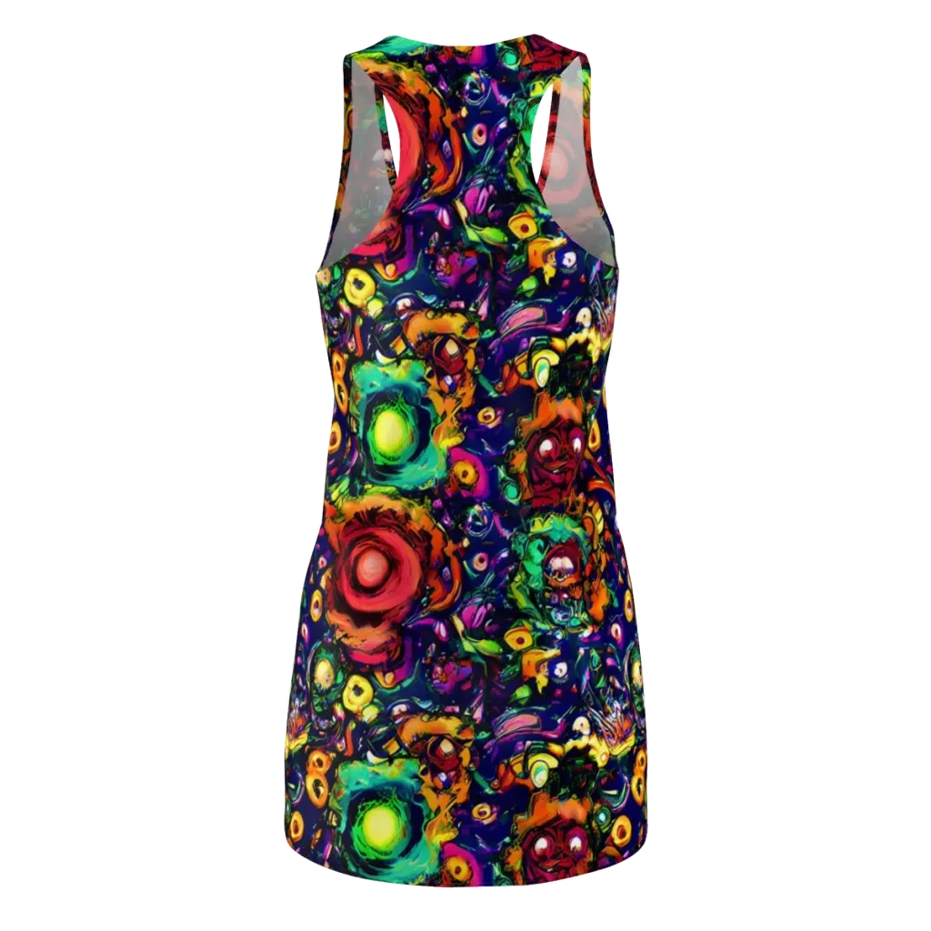 Neon Surreal on Racerback Dress — Back