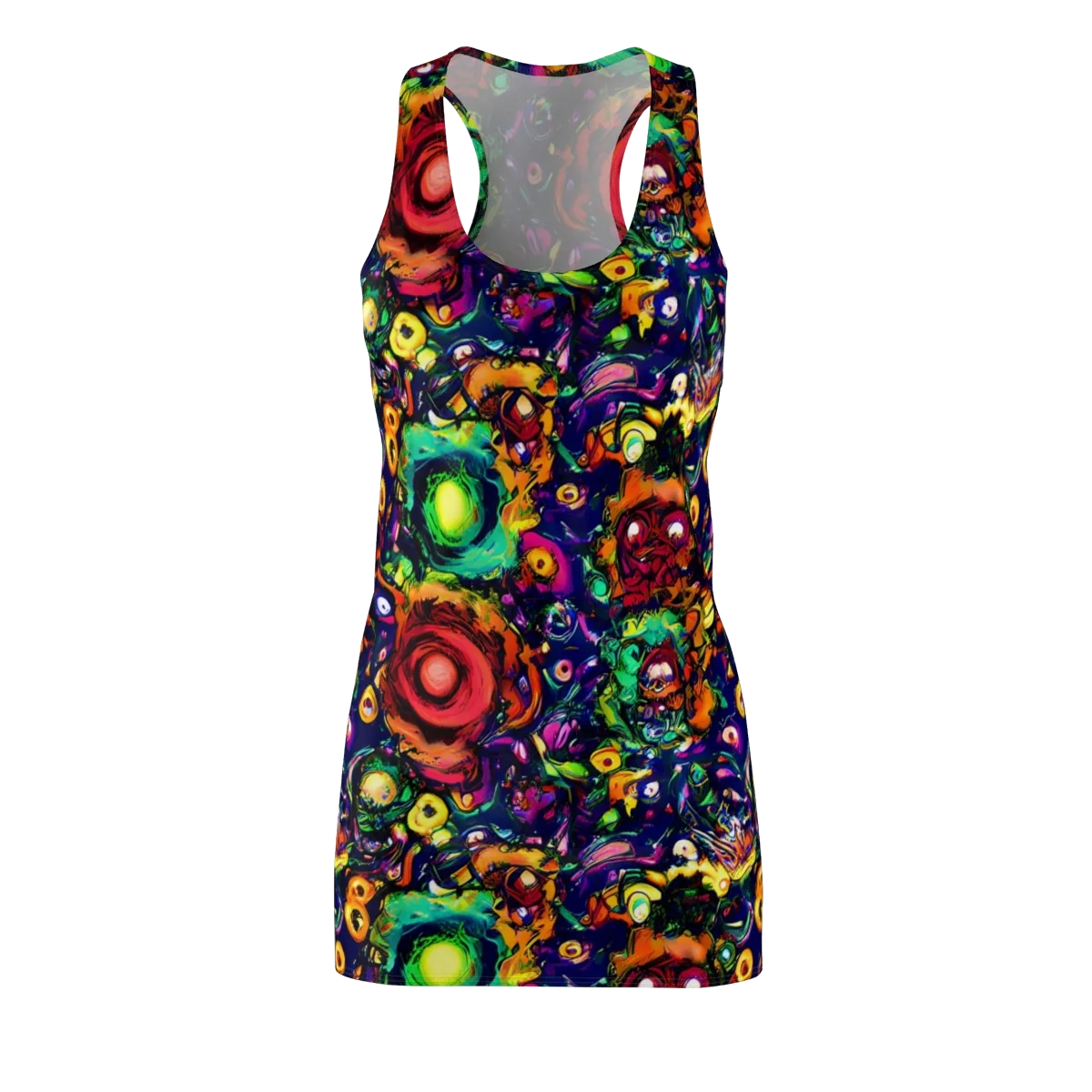 Neon Surreal on Racerback Dress — Front
