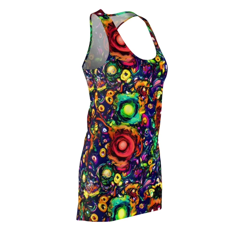 Neon Surreal on Racerback Dress — Front Side