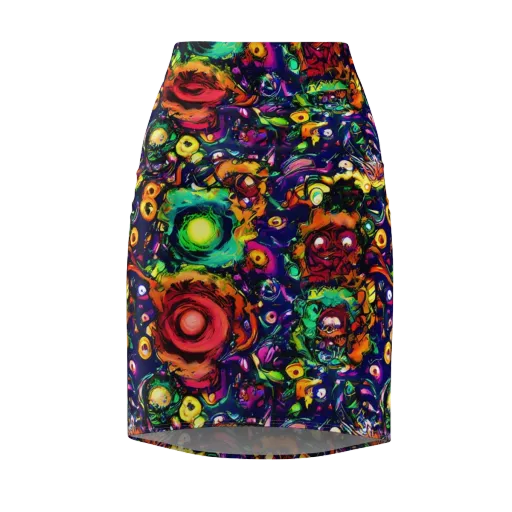 Neon Surreal on a Pencil Skirt
