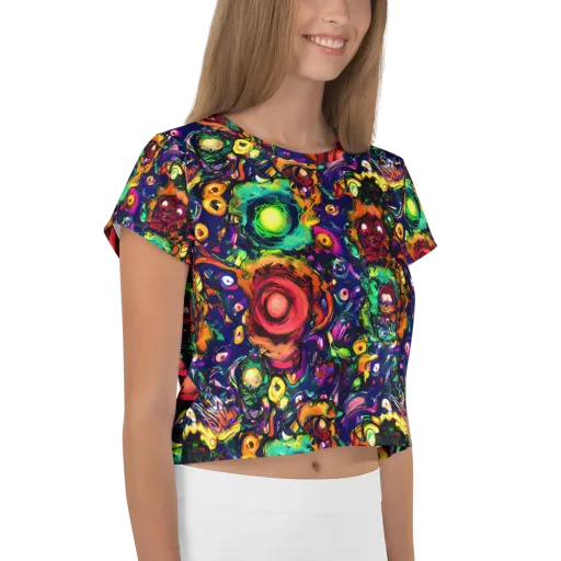 Neon Surreal on a Crop Tee