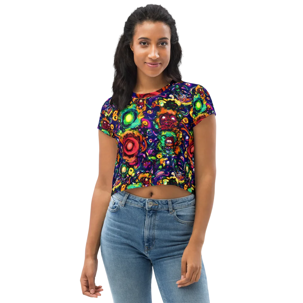 Neon Surreal on Crop Tee — Front