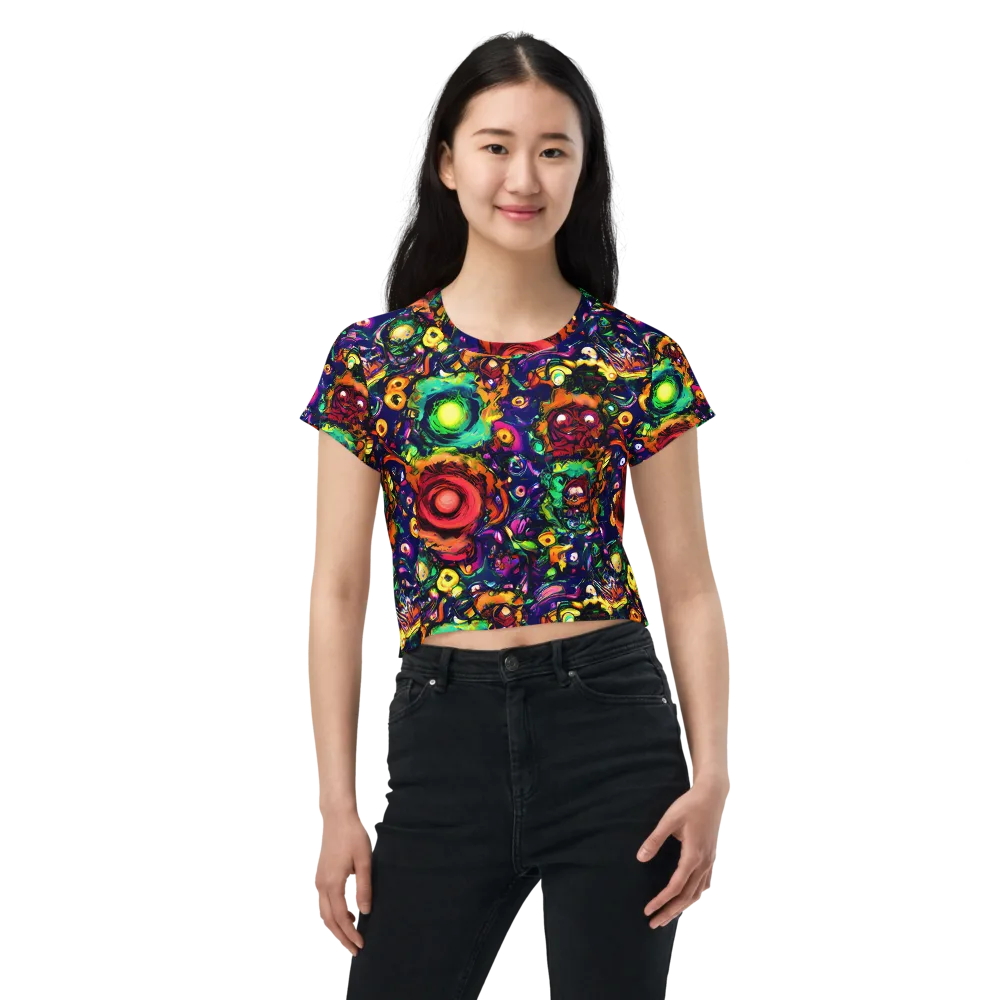 Neon Surreal on Crop Tee — Front