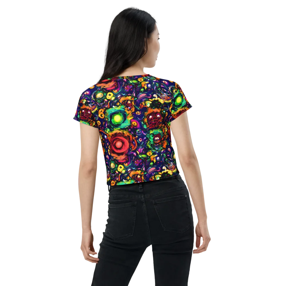 Neon Surreal on Crop Tee — Back