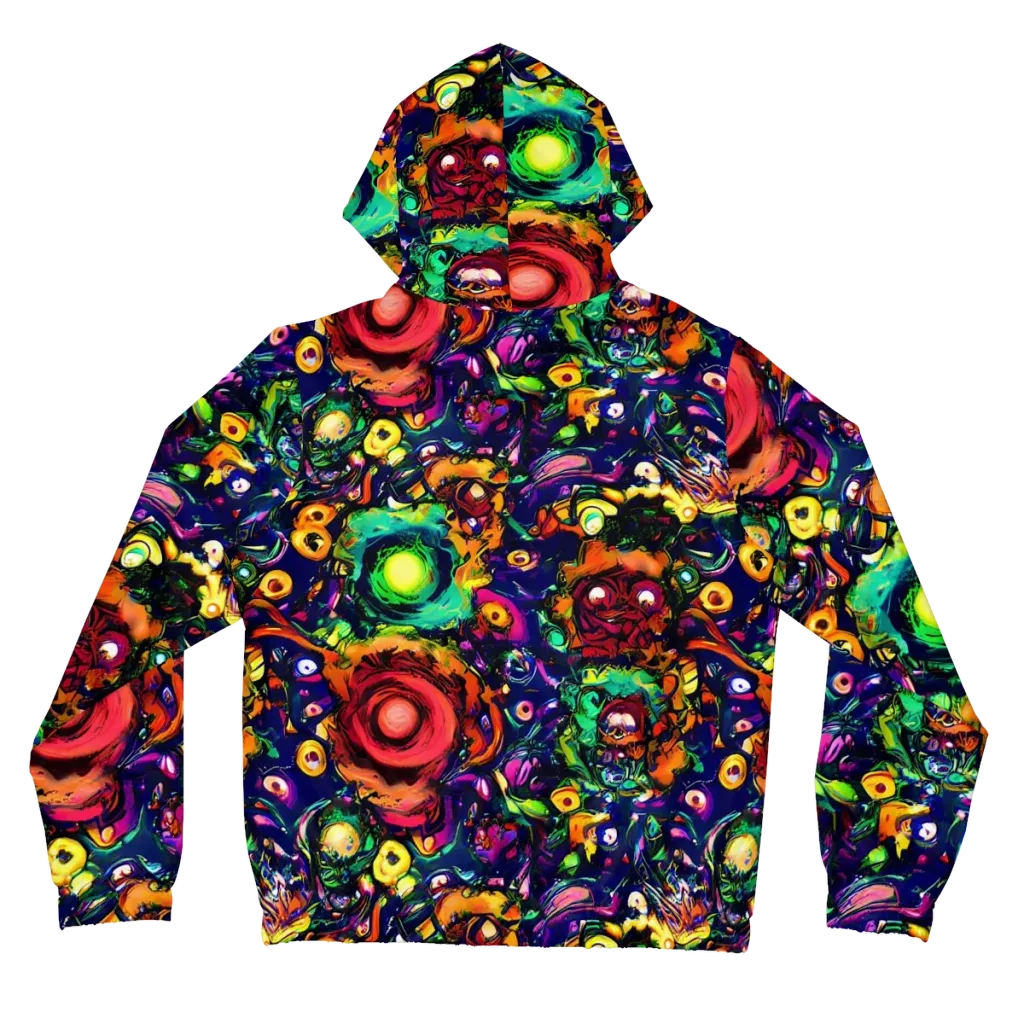 Neon Surreal on Women's Full-Zip Hoodie — Back