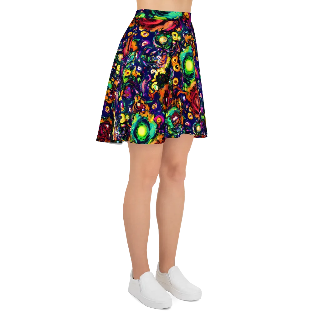 Neon Surreal on Skater Skirt — Right